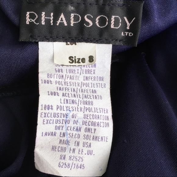 Women’s Navy Blue Evening Gown Size 8 - Picture 4 of 4